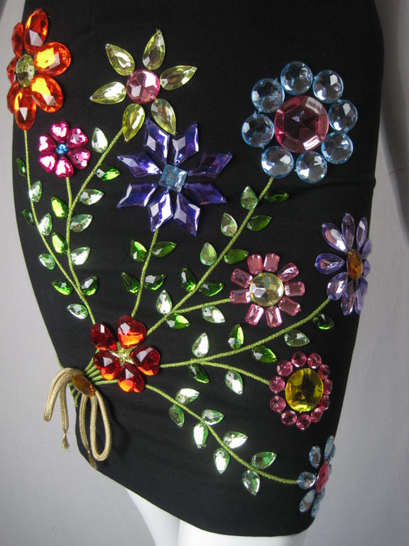 Women's Moschino Dress with Rhinestone Bouquet-SALE!