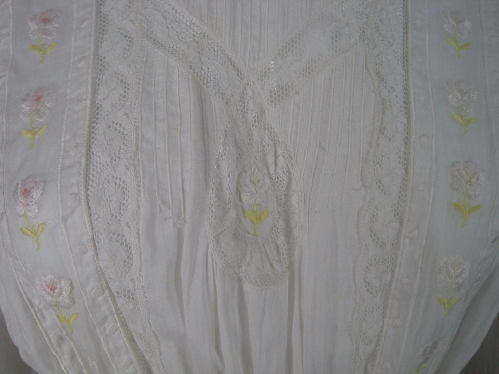 Edwardian Lawn Dress with Pintucks and Lace Insets 1