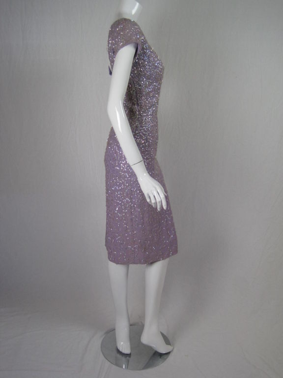 Women's 1950's Lilac Sequins Cocktail Dress