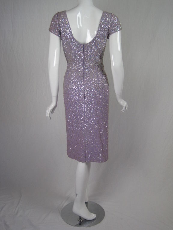 1950's Lilac Sequins Cocktail Dress 1