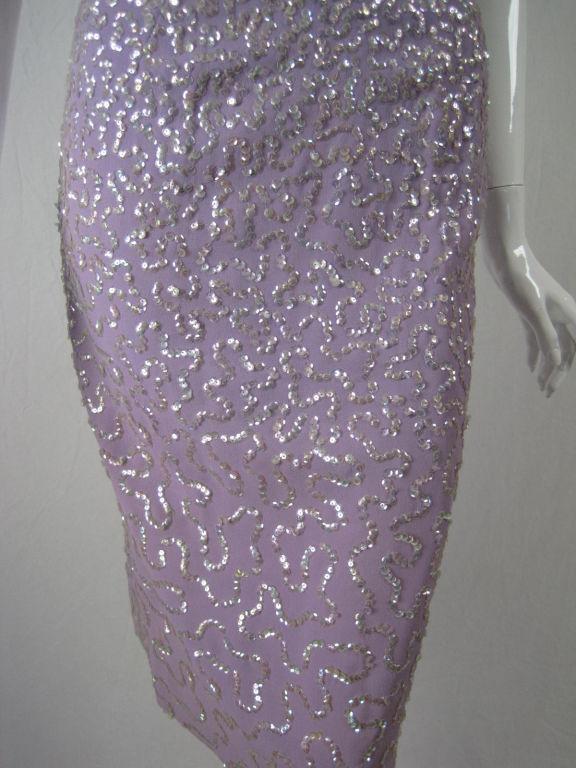 1950's Lilac Sequins Cocktail Dress 3