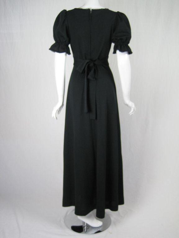 1970's Radley Black Maxi Dress In Excellent Condition For Sale In Los Angeles, CA