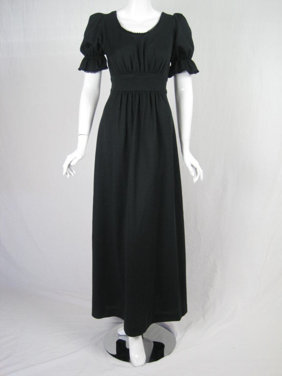 1970's Radley Black Maxi Dress For Sale 3