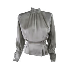 Ungaro Silk Charmeuse Evening Blouse