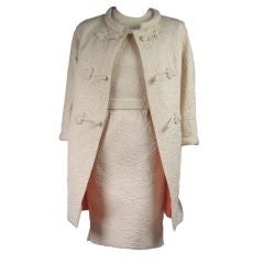 Vintage 1960
s Quilted Coat and Dress Ensemble