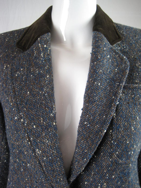 YSL 1970's Tweed and Corduroy Suit For Sale 1
