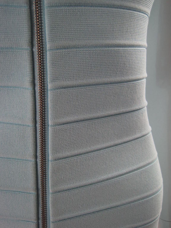 Gray Herve Leger Baby Blue Dress