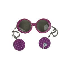 Vintage 1960's Pollka Dotted Sunglasses/Earrings Combo