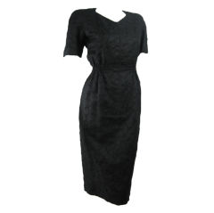 Vintage Valentino Black Linen Embroidered Dress-SALE!