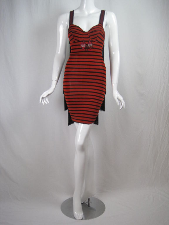 Women's Gaultier Junior Fringed Striped Dress