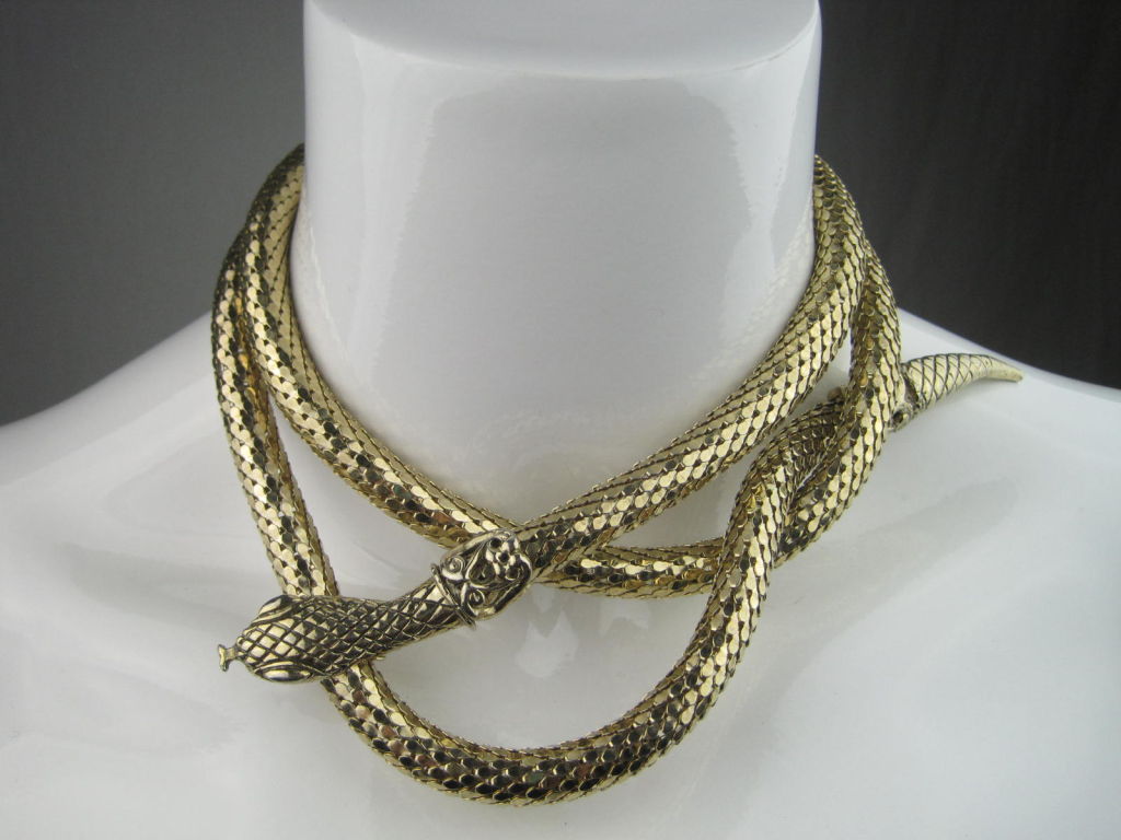 whiting and davis snake necklace