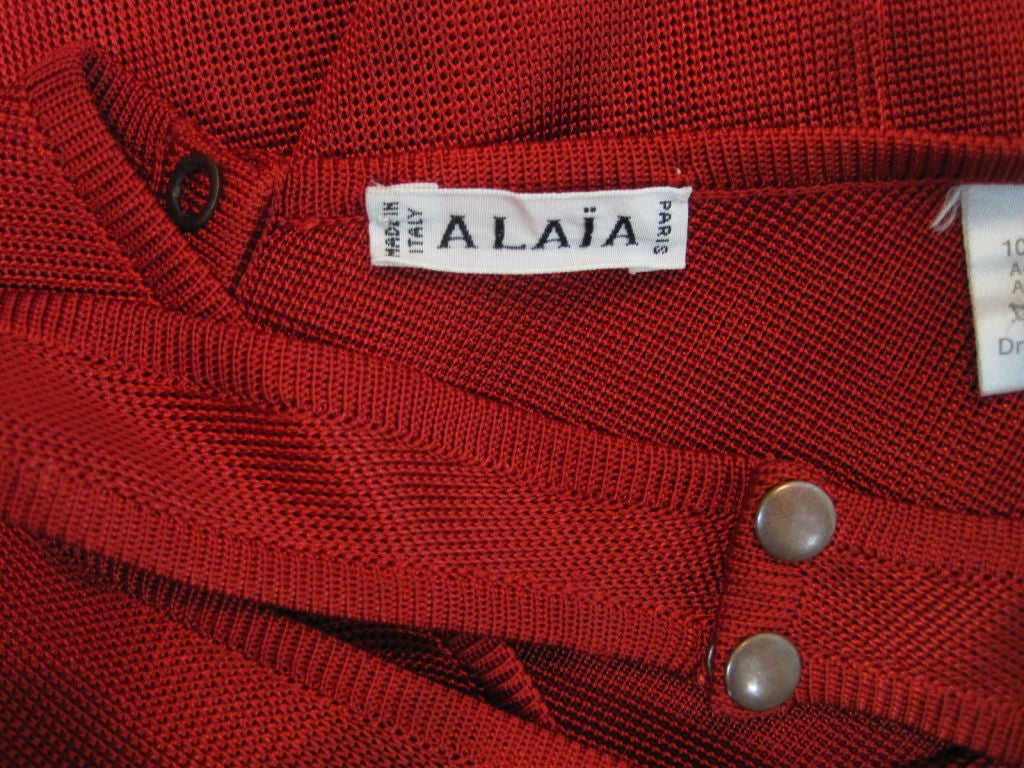 Alaia Tomato Red Halter Dress 4