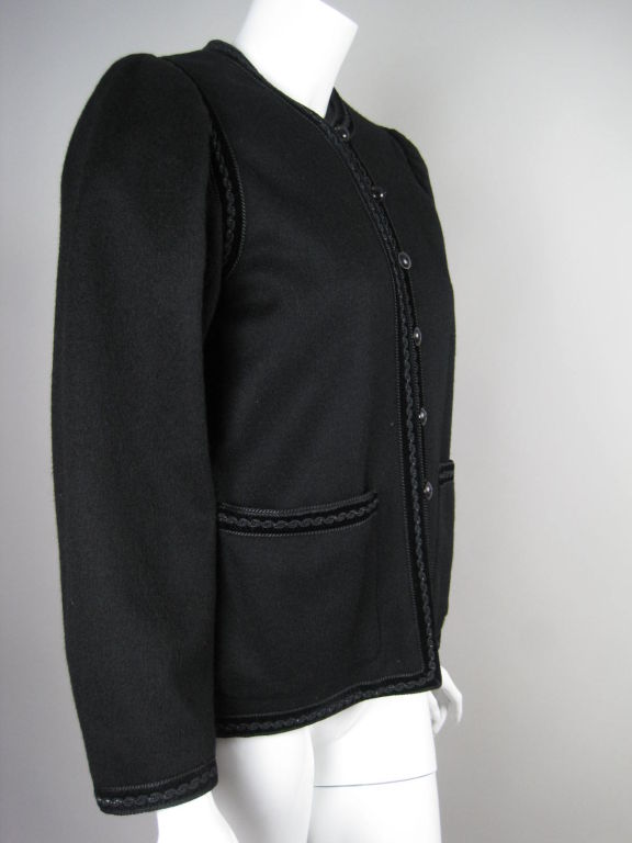 Black 1970's YSL Cropped Jacket