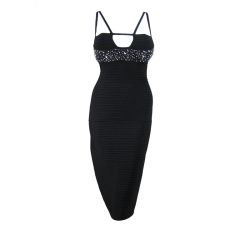Vintage Herve Leger Cut Out Dress with Rhinestone Detail