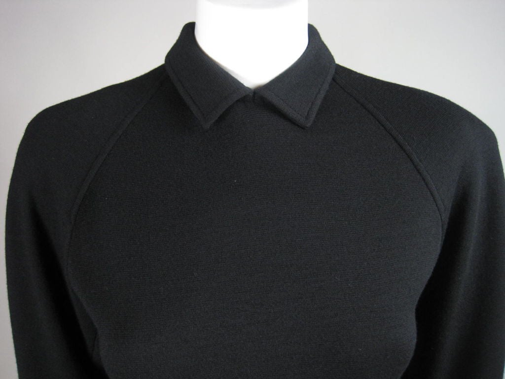 Bernard Perris Black Wool Dress For Sale 1