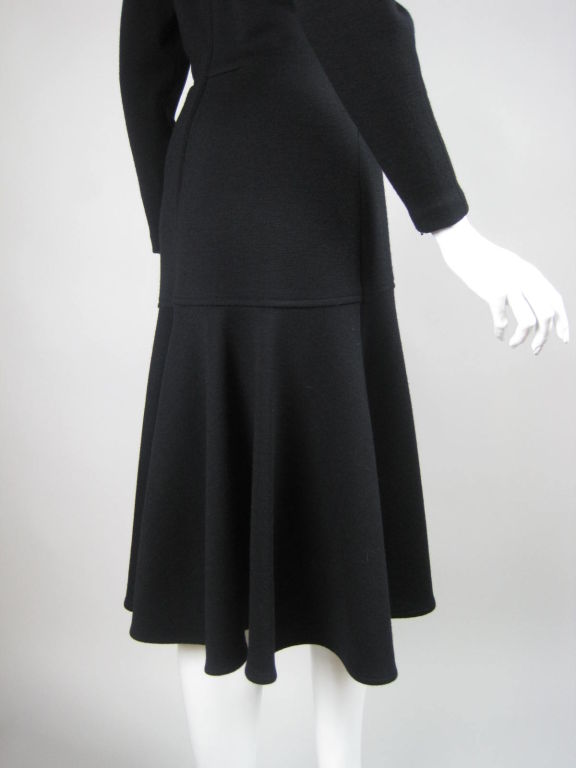 Bernard Perris Black Wool Dress For Sale 2