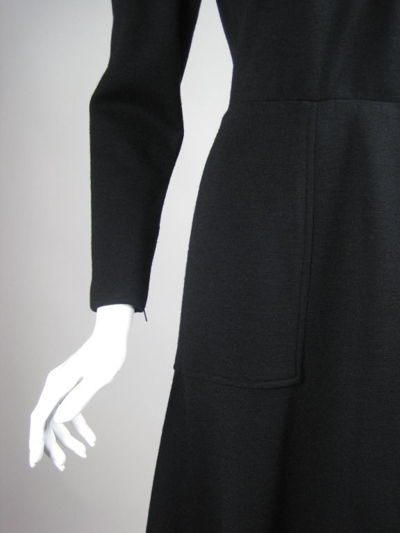 Bernard Perris Black Wool Dress For Sale 3