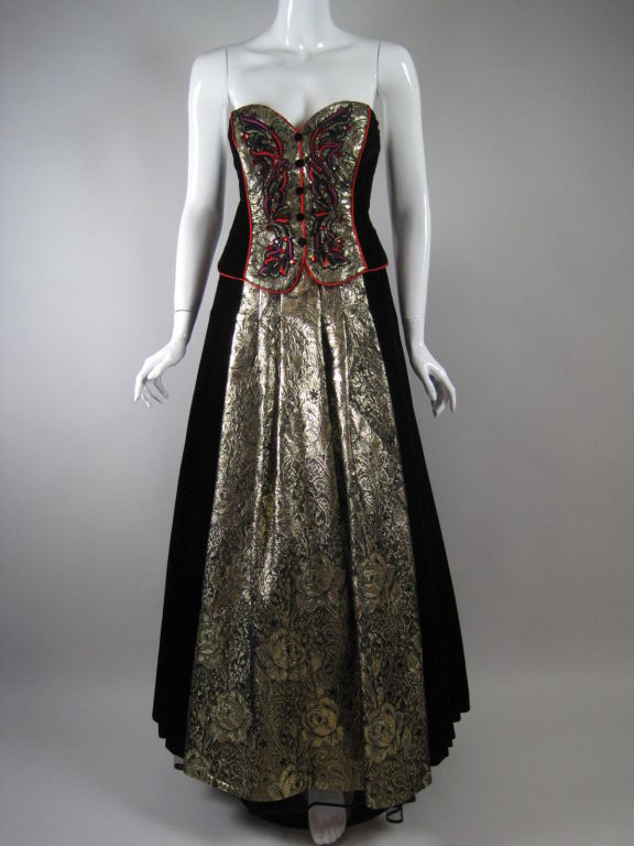 Escada Velvet Ball Gown with Matching Bolero