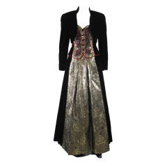 Escada Velvet Ball Gown with Matching Bolero