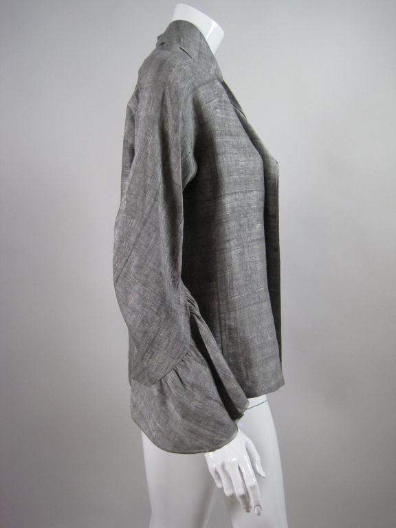 Gray Comme des Garcons Raw Silk Blouse For Sale