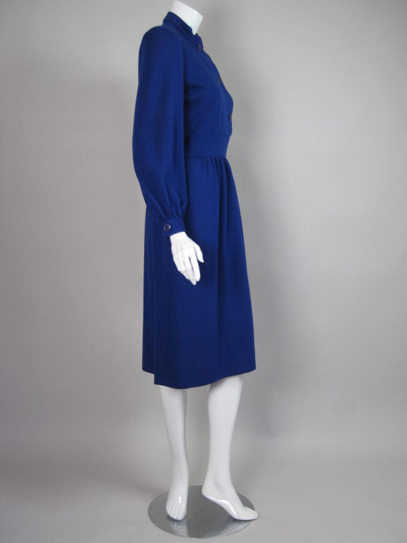 Albert Nipon Royal Blue Knit Dress In Excellent Condition For Sale In Los Angeles, CA