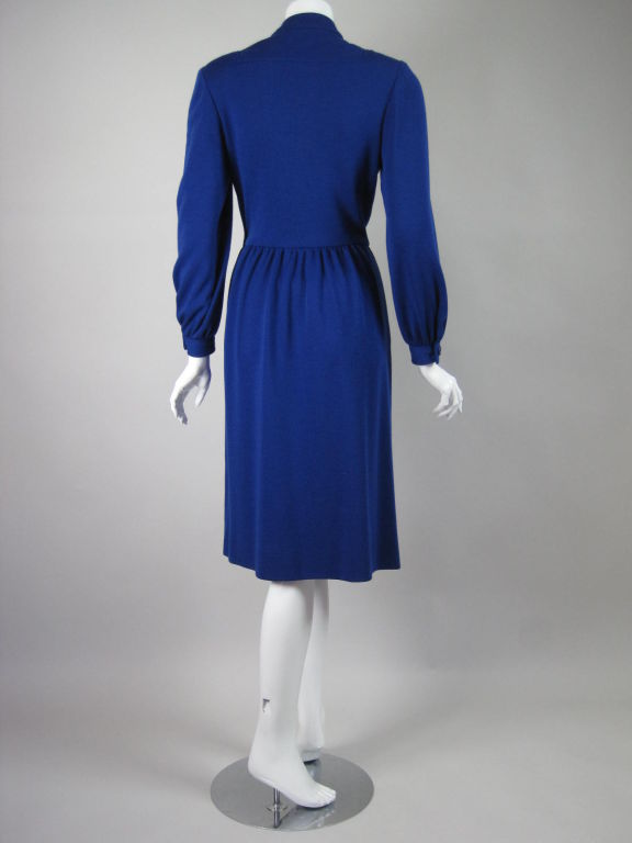 Women's Albert Nipon Royal Blue Knit Dress For Sale