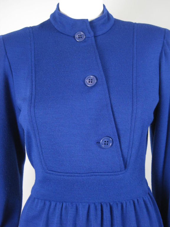 Albert Nipon Royal Blue Knit Dress For Sale 1