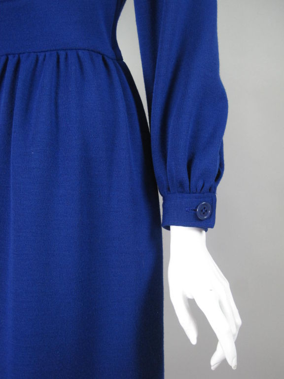 Albert Nipon Royal Blue Knit Dress For Sale 2