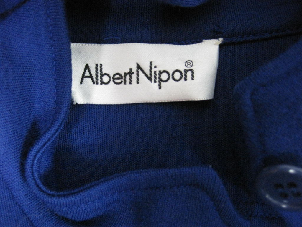 Albert Nipon Royal Blue Knit Dress For Sale 3