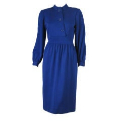 Retro Albert Nipon Royal Blue Knit Dress