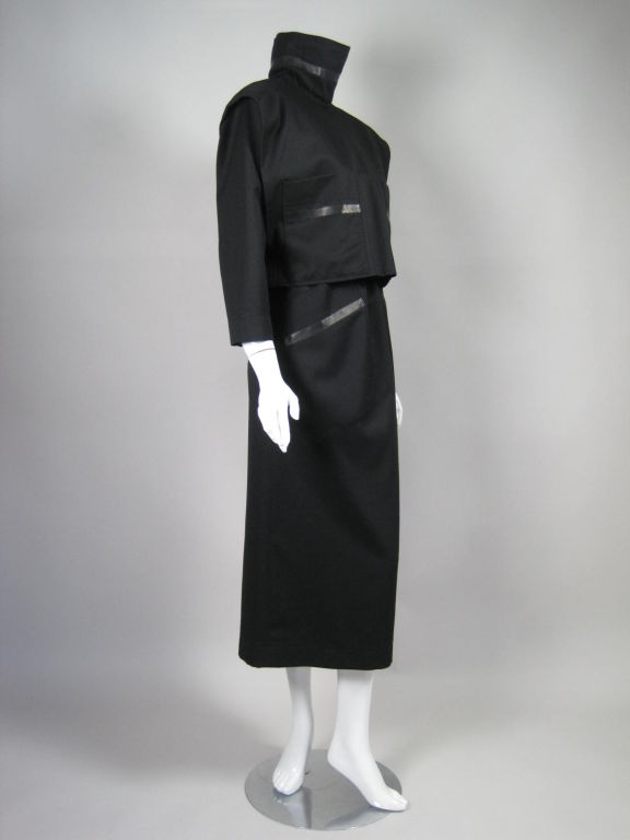 Women's Popy Moreni Black Dress with Leather Details