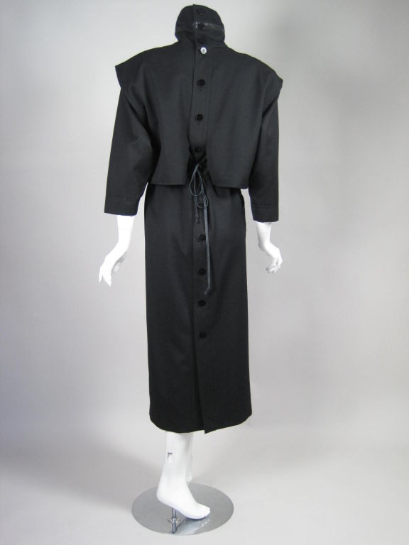 Popy Moreni Black Dress with Leather Details 2