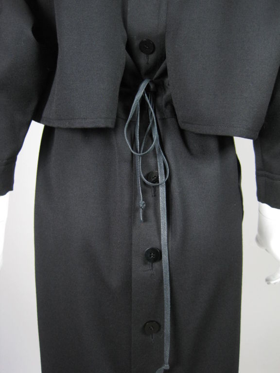 Popy Moreni Black Dress with Leather Details 5