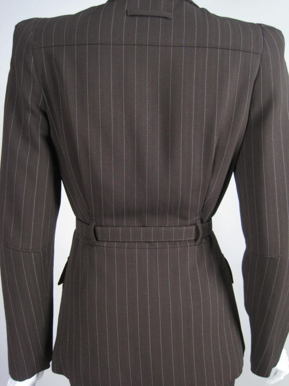 Gaultier Pinstriped Trouser Suit with Structured Silhouette 1