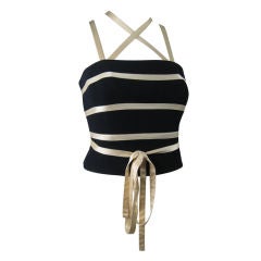 Moschino Couture "Cruise Me Baby" Striped Bodice