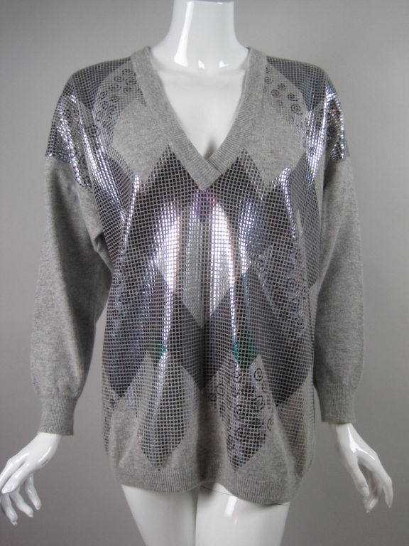 Light heather gray wool sweater from 