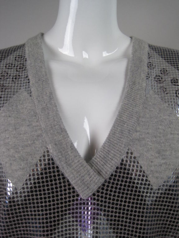 Women's Krizia Metallic Embellished Sweater For Sale