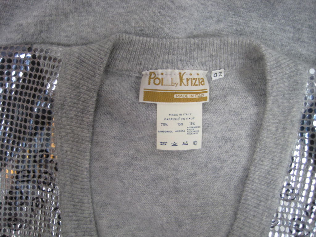 Krizia Metallic Embellished Sweater For Sale 3