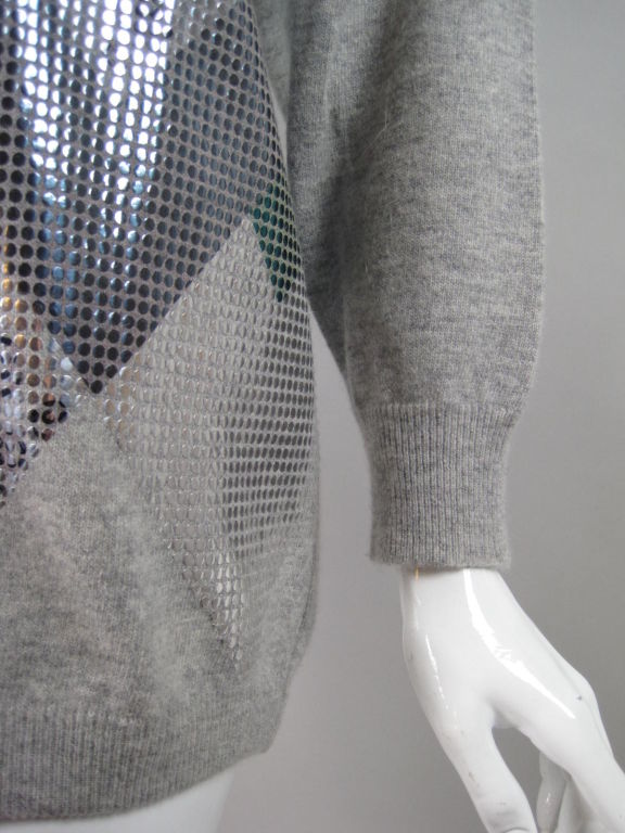 Krizia Metallic Embellished Sweater For Sale 1