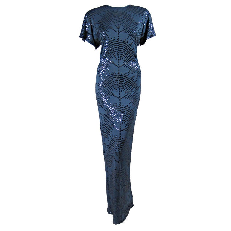 Giorgio Beverly Hills Sequined Column Gown