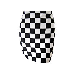 1990's Versace Checkerboard Mini Skirt