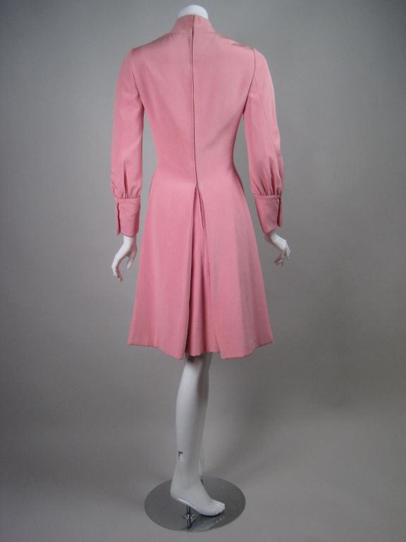 1960's Galanos Bubblegum Pink Dress For Sale 1