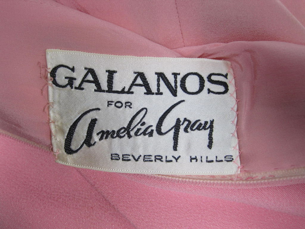 1960's Galanos Bubblegum Pink Dress For Sale 4