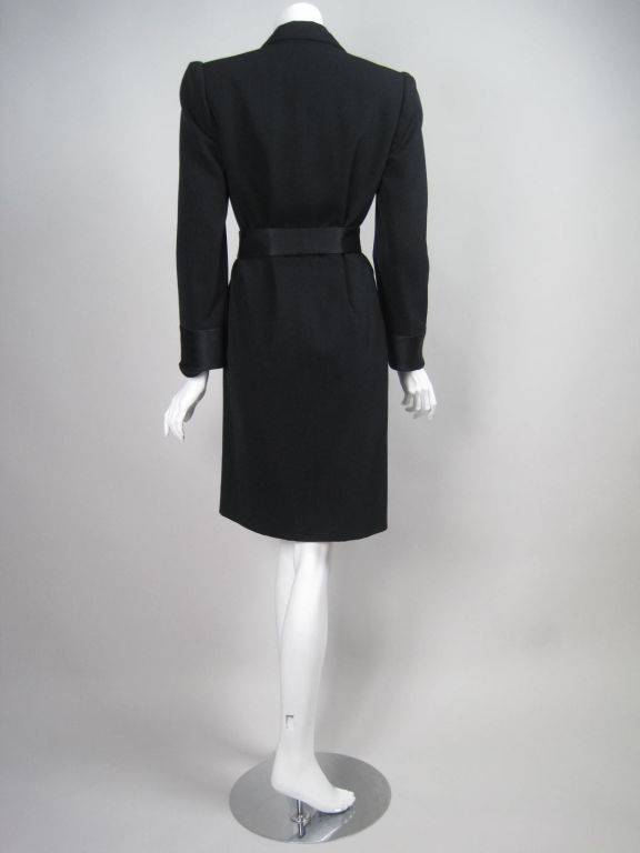 Yves Saint Laurent Tuxedo Dress with Satin Trim 2