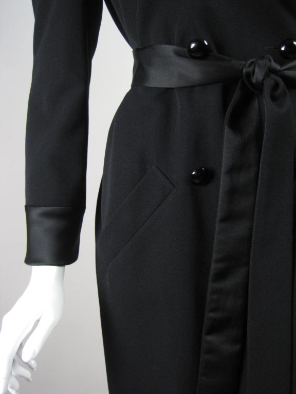 Yves Saint Laurent Tuxedo Dress with Satin Trim 4