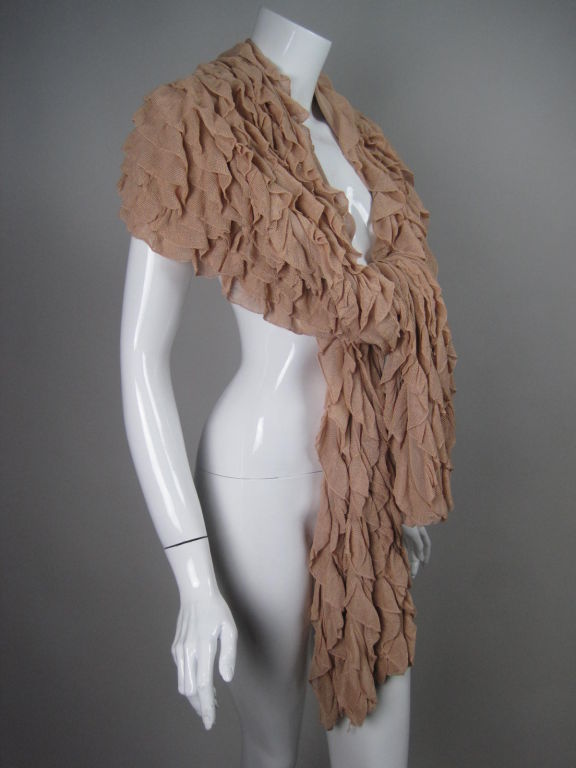 Brown Herve Leger Taupe Ruffled Wrap For Sale
