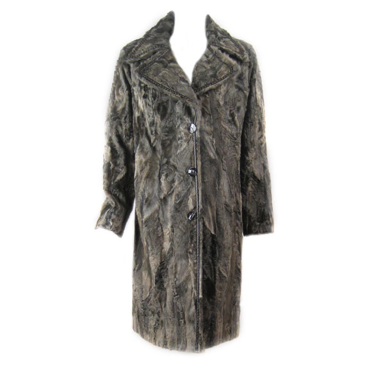 Louis Feraud Lamb's Fur Coat For Sale