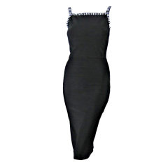Retro Herve Leger Backless Bandage Dress with Beaded Straps