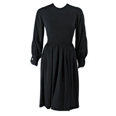 1970's Galanos Black Jersey Dress 2