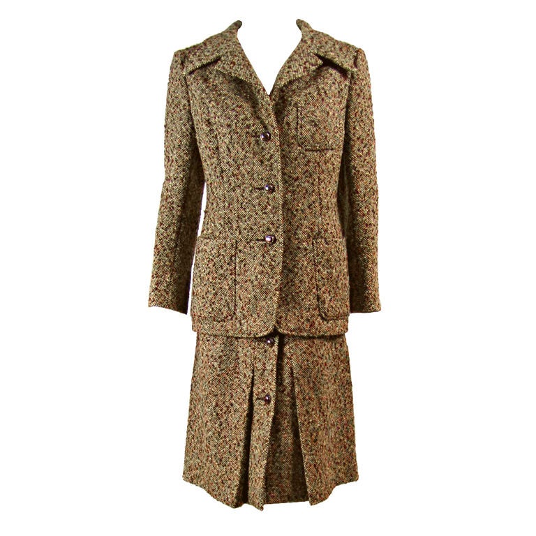 Christian Dior 1970's Couture Tweed Suit at 1stDibs